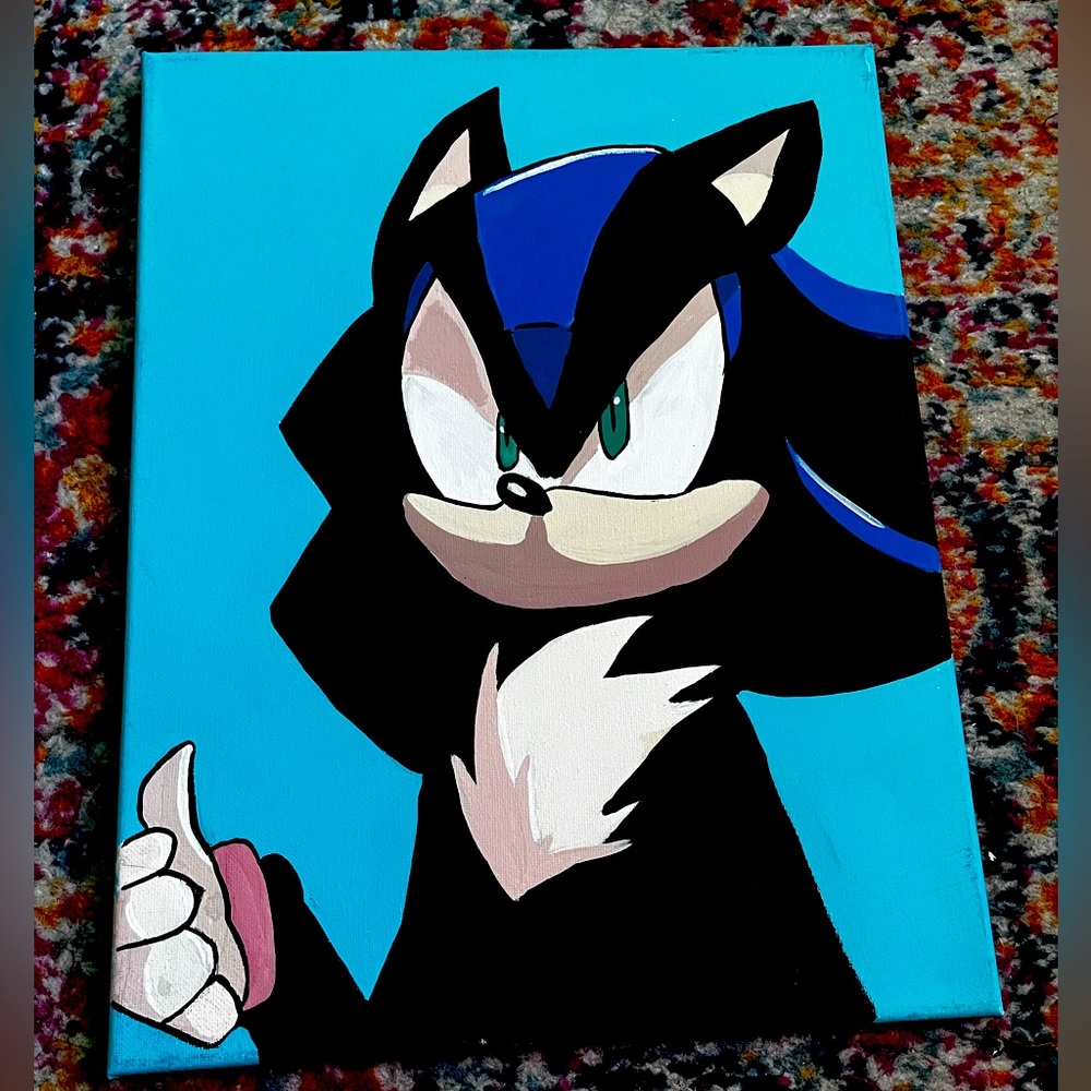 Mephilis sonic acrylic painting on canvas